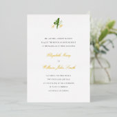Lily Valley Crest formele traditionele bruiloft go Folie Uitnodiging (Staand Voorkant)