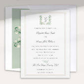 Lily Valley Crest kalligrafie formele bruiloft Kaart