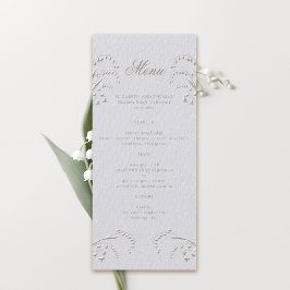 Lily Valley Faux gegraveerd Ivory formele bruiloft Menu
