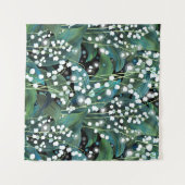 Lily Valley naadloze patroon achtergrond Wandkleed (Voorkant (horizontaal))