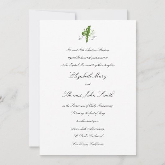 Lily Valley religieuze formele traditionele bruilo Kaart (Voorkant)