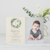 Lily Valley vlinders bloemenkind foto doop Kaart (Staand voorkant)