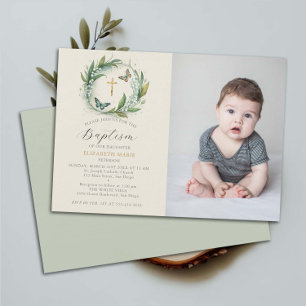 Lily Valley vlinders bloemenkind foto doop Kaart