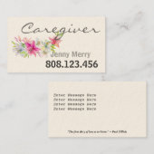 Lily van Compassie: Zorgverlener Visitekaartjes (Voorkant / Achterkant)