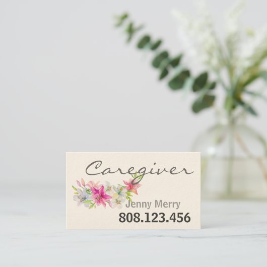 Lily van Compassie: Zorgverlener Visitekaartjes (Staand voorkant)