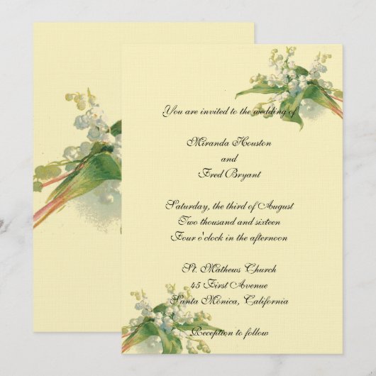 Lily van de uitnodiging voor het huwelijk van Vall (Voorkant / Achterkant)