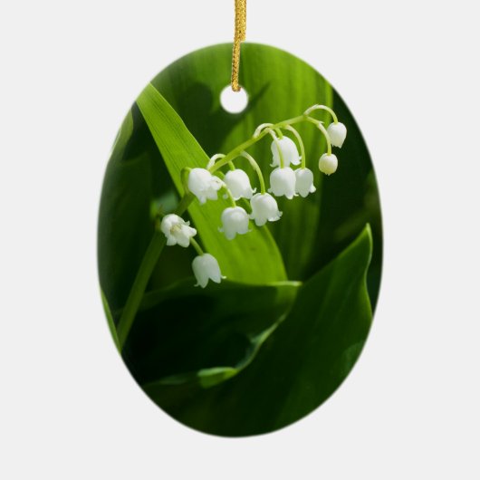 Lily van de vallebloem keramisch ornament (Voorkant)