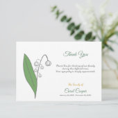 Lily van de Vallei Begrafenis Dank U Nota Kaart (Staand voorkant)