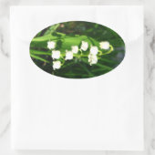 Lily van de vallei bloeit ovale sticker (Tas)