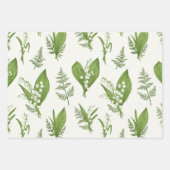 Lily van de vallei bloemen en bladeren botanisch inpakpapier vel (Voorkant 3)