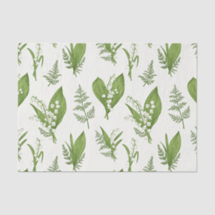 Lily van de vallei bloemen en bladeren botanisch tissuepapier