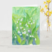 Lily van de Vallei Bloemen Gelukkige Verjaardag Kaart (Gele Bloem)