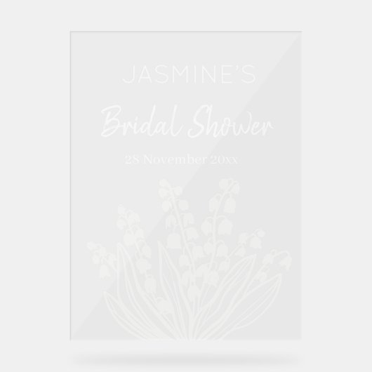 Lily van de vallei boeket Vrijgezellenfeest Acryl Bord (Voorkant)