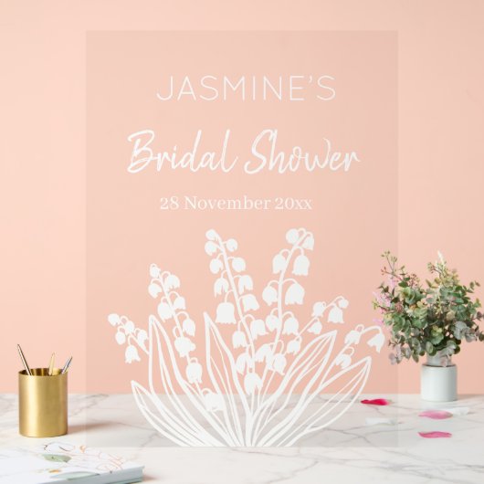 Lily van de vallei boeket Vrijgezellenfeest Acryl Bord (Huwelijk)