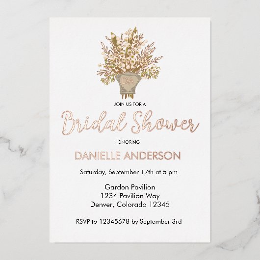 Lily van de vallei boeket Vrijgezellenfeest Folie Uitnodiging (Voorkant)