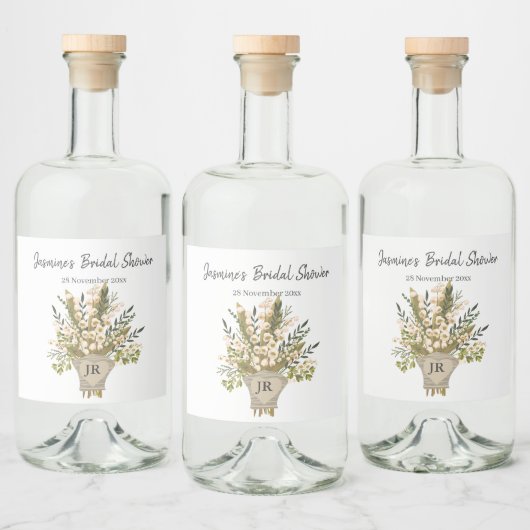 Lily van de vallei boeket Vrijgezellenfeest Likeurfles Etiket (Flessen)