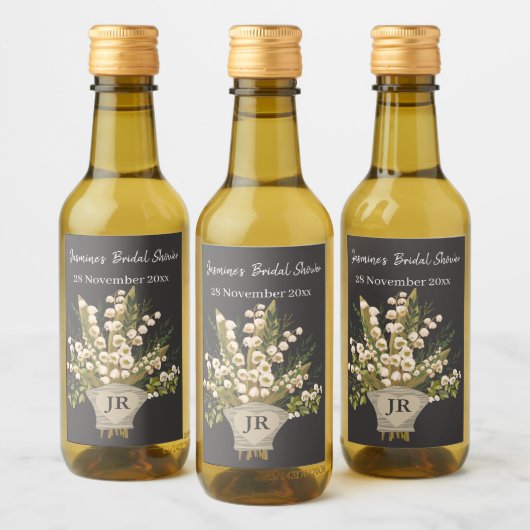 Lily van de vallei boeket Vrijgezellenfeest Wijn Etiket (Flessen)