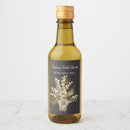 Lily van de vallei boeket Vrijgezellenfeest Wijn Etiket