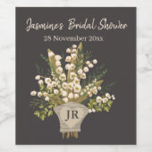 Lily van de vallei boeket Vrijgezellenfeest Wijn Etiket (Enkel label)