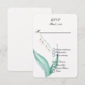Lily van de Vallei Bruiloft RSVP Kaartje (Voorkant / Achterkant)