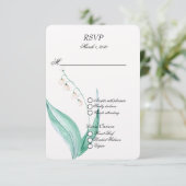 Lily van de Vallei Bruiloft RSVP Kaartje (Staand voorkant)