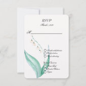 Lily van de Vallei Bruiloft RSVP Kaartje (Voorkant)