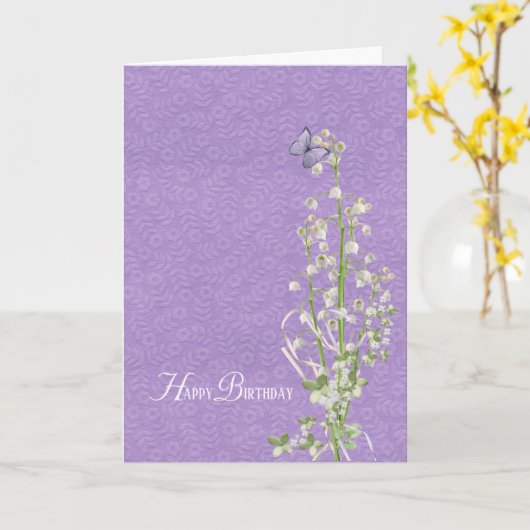 Lily van de Vallei, de verjaardag van de dochter Kaart (Gele Bloem)