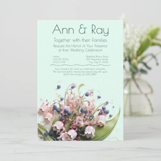 Lily van de vallei Elegance Kaart (Staand voorkant)