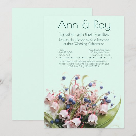 Lily van de vallei Elegance Kaart (Voorkant / Achterkant)