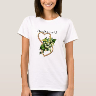 Lily van de vallei en harten Bridesmaid T-shirt