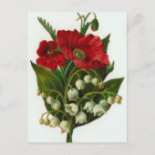 Lily van de vallei en het papavers ontwerp briefkaart (Voorkant)