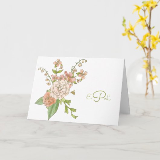 Lily van de vallei en Rozen Personal Stationery Kaart (Gele Bloem)