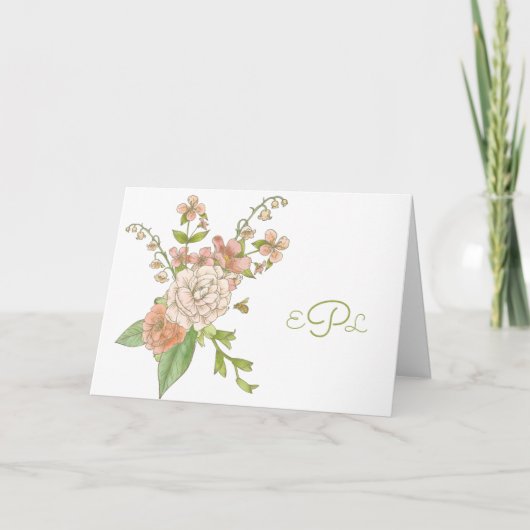 Lily van de vallei en Rozen Personal Stationery Kaart (Voorkant)