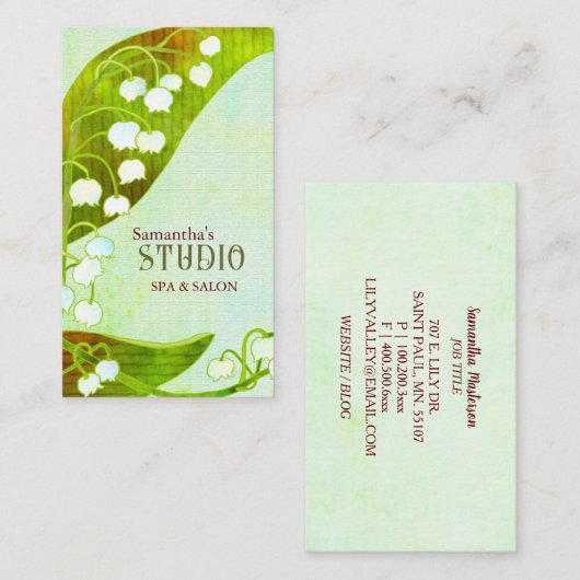 Lily van de vallei en Salon Visitekaartje (Voorkant / Achterkant)