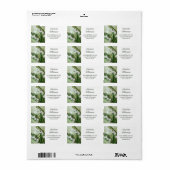 Lily van de Vallei Fronds in Waterverf Adres Etiket (Full Sheet)