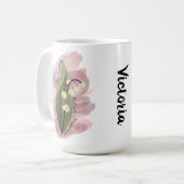 Lily van de Vallei Geluk Gepersonaliseerd Koffiemok (Voorkant links)