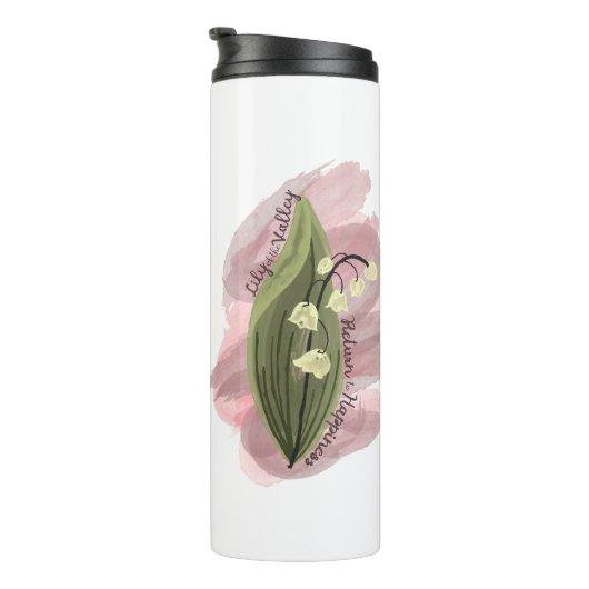 Lily van de Vallei Geluk Gepersonaliseerd Thermosbeker (Geroteerd rechts)