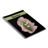 Lily van de Vallei Geluk Gepersonaliseerd Zwart Notitieboek (Rechterzijde)
