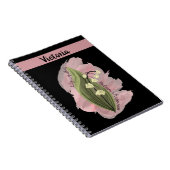 Lily van de Vallei Geluk Gepersonaliseerd Zwart Notitieboek (Rechterzijde)