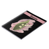 Lily van de Vallei Geluk Gepersonaliseerd Zwart Notitieboek (Linkerzijde)