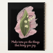 Lily van de Vallei Geluk Gepersonaliseerd Zwart Planner (Achterkant)