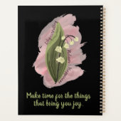 Lily van de Vallei Geluk Gepersonaliseerd Zwart Planner (Achterkant)