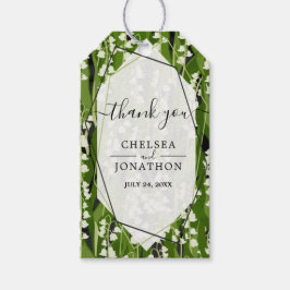 Lily van de vallei groen bruiloft dank u cadeaulabel