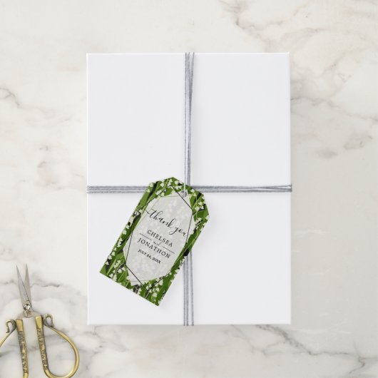 Lily van de vallei groen bruiloft dank u cadeaulabel (Met Touw)