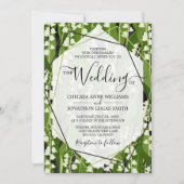 Lily van de vallei groen bruiloft kaart (Voorkant)