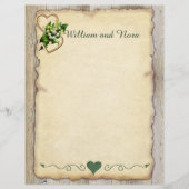Lily van de vallei, hart, oud papier, land (Voorkant)