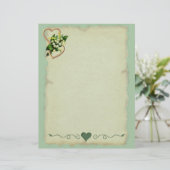 Lily van de vallei, hart, oud papier, licht blauwg (Staand voorkant)