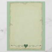 Lily van de vallei, hart, oud papier, licht blauwg (Achterkant)