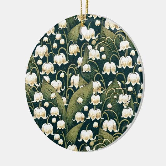 Lily van de Vallei Hartkrans Keramisch Ornament (Links)