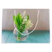 Lily van de vallei in vase sticker cadeaudoos groot cadeauzakje (Voorkant)